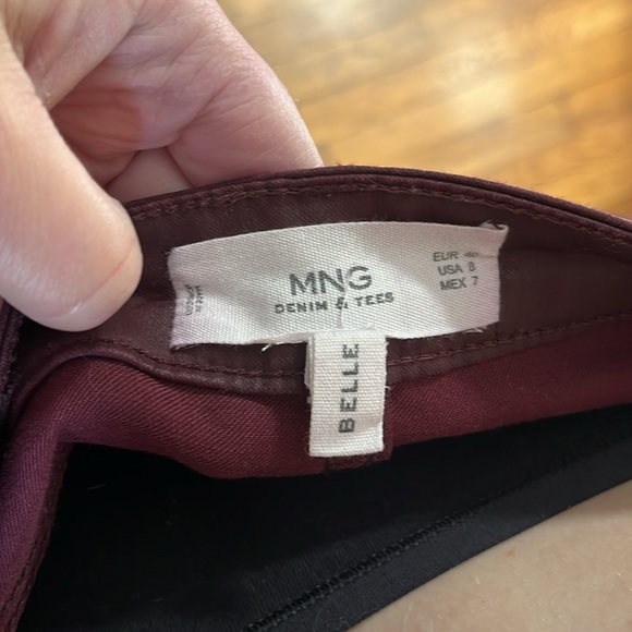 MNG Size 8 Burgundy Jeans - Picture 3 of 3